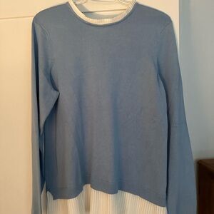 Adrianna Papell Light Blue and White Top size Large or 12